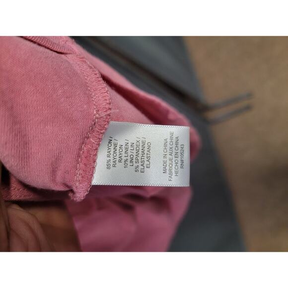 Bobeau T-Shirt Top Scoop Neck Tee Cut Out Back Flutter Set Pink Size 1X B29.1 - Picture 3 of 4